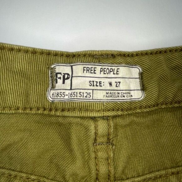 Free People High Rise Irreplaceable Shorts Women's Size 27 Army Green Denim - Picture 2 of 10